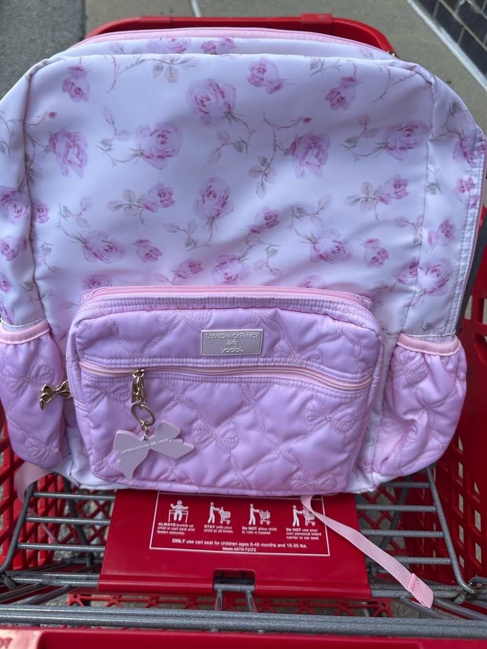 🩶LoveShackFancy x Target - Yoobi Ribbon Rosa Backpack Sterling Dusk - NEW 🆕 - Picture 9 of 10